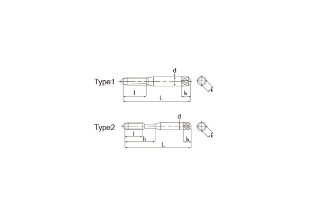 Fully-ground blade edge inclination tap Long handle